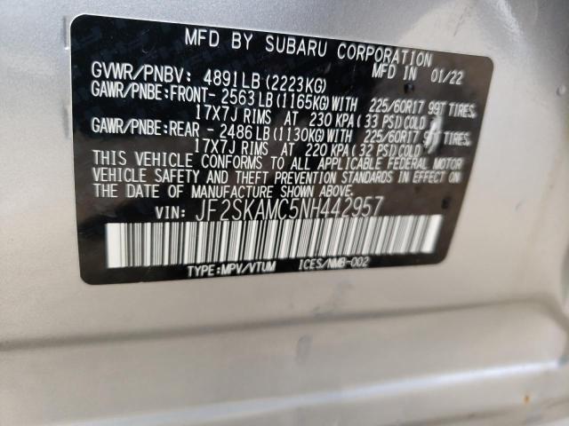 2022 SUBARU FORESTER W JF2SKAMC5NH442957