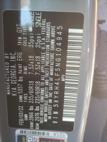2022 KIA SORENTO EX - 5XYRH4LF5NG104945