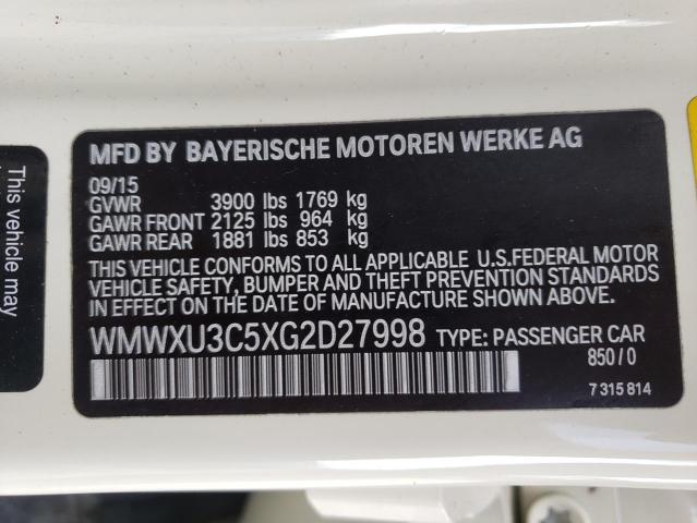 2016 MINI COOPER S - WMWXU3C5XG2D27998