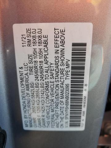 2022 HONDA PILOT TRAI 5FNYF6H88NB023095