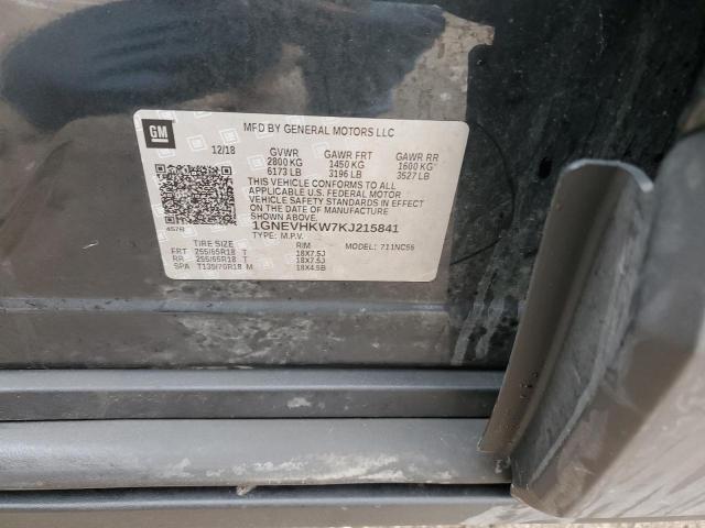 1GNEVHKW7KJ215841 Chevrolet Traverse Lt