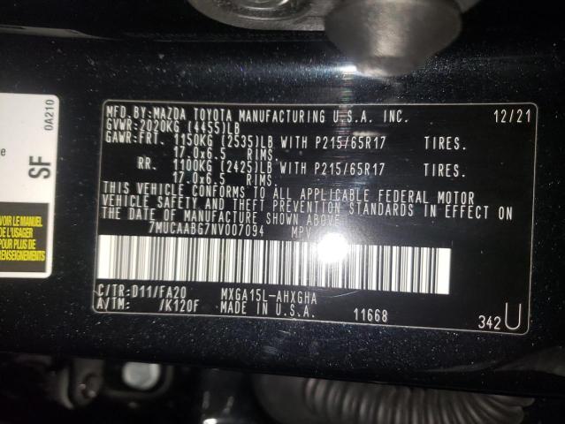 2022 TOYOTA COROLLA CR - 7MUCAABG7NV007094