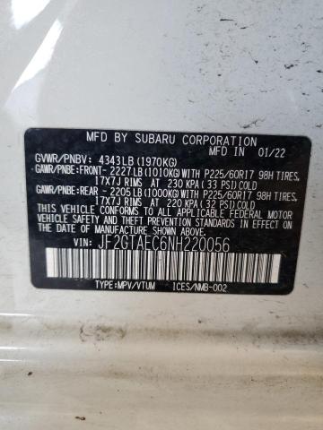JF2GTAEC6NH220056 Subaru Crosstrek