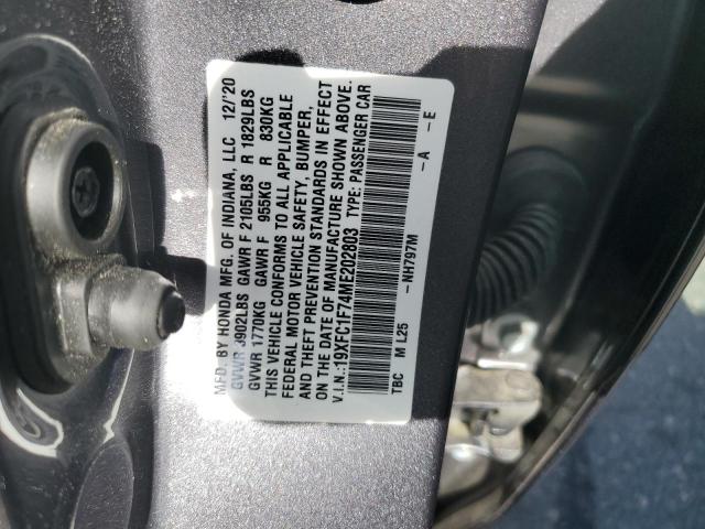 2021 HONDA CIVIC EXL 19XFC1F74ME202803