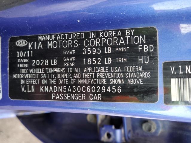 KNADN5A30C6029456 KIA RIO EX