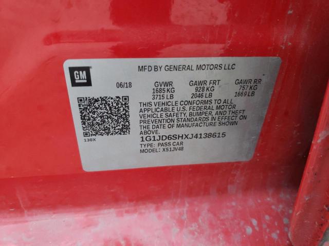 2018 CHEVROLET SONIC LT - 1G1JD6SHXJ4138615