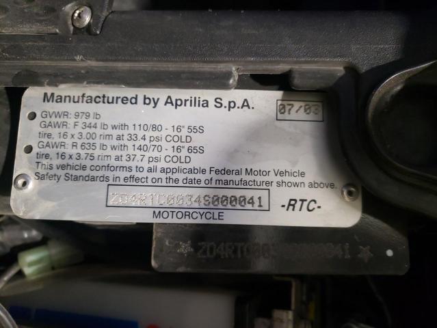 2004 APRILIA SCARABEO 5 ZD4RTC0034S000041