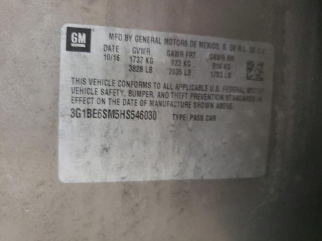 2017 CHEVROLET CRUZE LT - 3G1BE6SM5HS546030