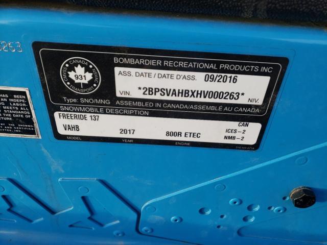 2017 SKI DOO FREERIDE 2BPSVAHBXHV000263