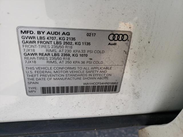 2017 AUDI Q3 PREMIUM - WA1HCCFS4HR016952
