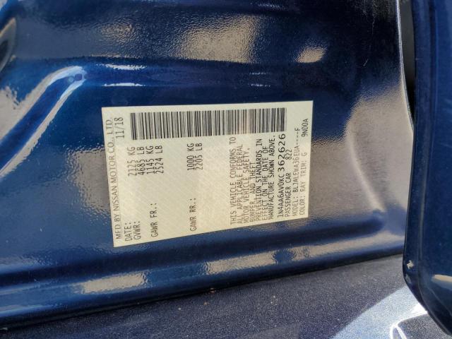 2019 NISSAN MAXIMA S 1N4AA6AV0KC362626