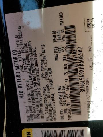 2017 LINCOLN MKZ PREMIE - 3LN6L5A9XHR608580