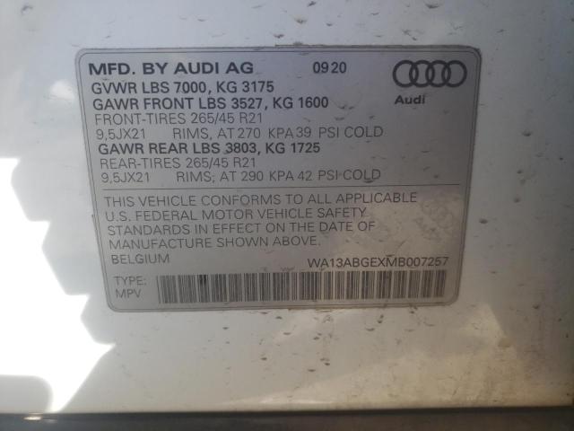 2021 AUDI E-TRON SPO - WA13ABGEXMB007257