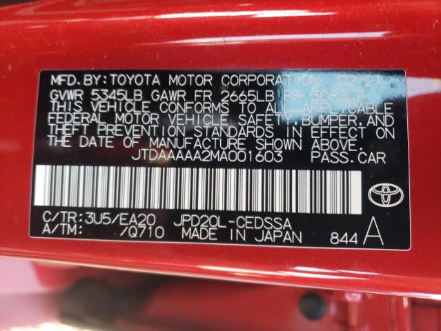 2021 TOYOTA MIRAI XLE JTDAAAAA2MA001603