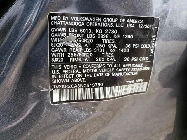 2022 VOLKSWAGEN ATLAS SE - 1V2KR2CA3NC513780
