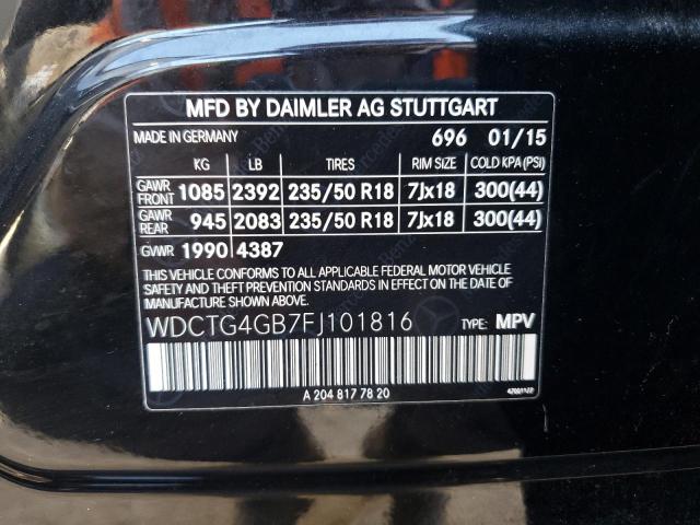 2015 MERCEDES-BENZ GLA 250 4M WDCTG4GB7FJ101816