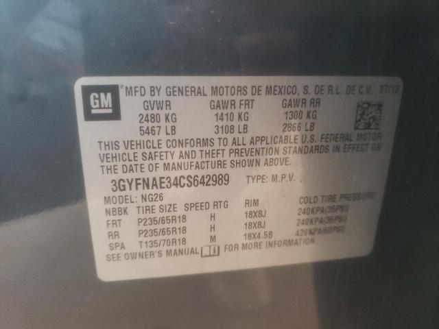 3GYFNAE34CS642989 Cadillac Srx Luxury Collection