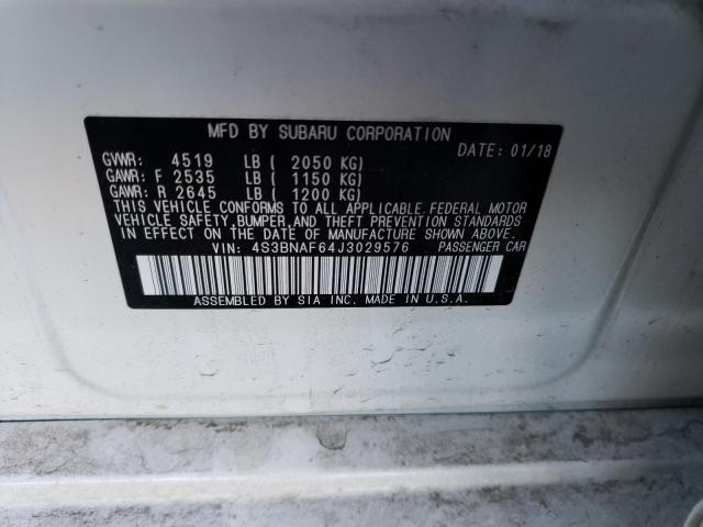 2018 SUBARU LEGACY 4S3BNAF64J3029576