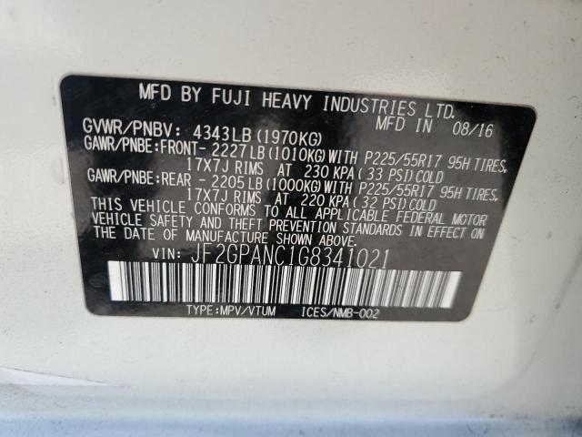 JF2GPANC1G8341021 Subaru Crosstrek Limited