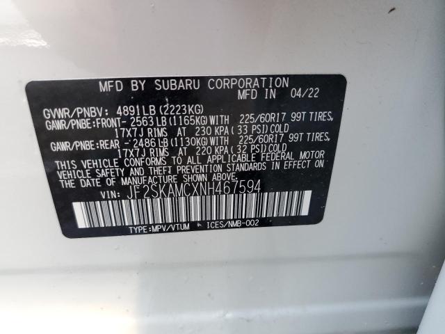 2022 SUBARU FORESTER W JF2SKAMCXNH467594