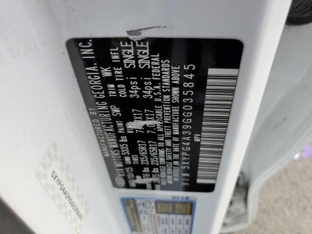 5XYPG4A39GG035845 KIA SORENTO LX