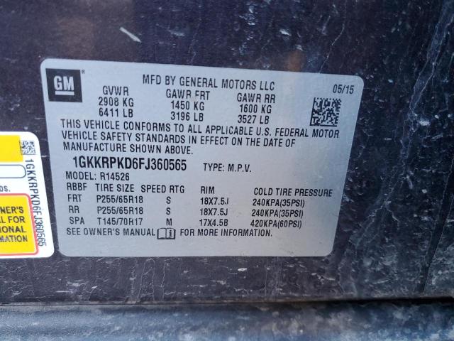 2015 GMC ACADIA SLE - 1GKKRPKD6FJ360565