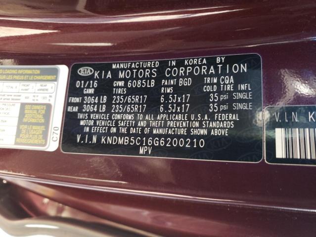 KNDMB5C16G6200210 KIA SEDONA LX