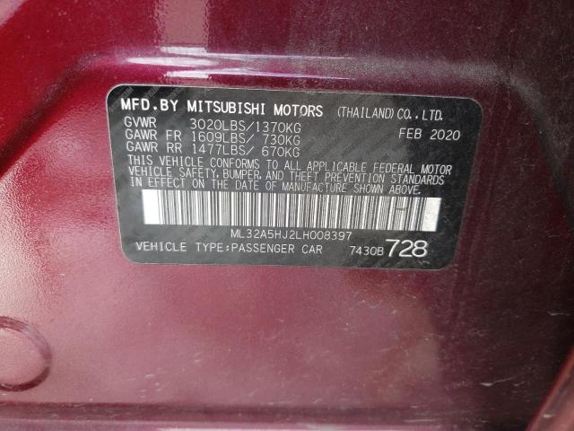 2020 MITSUBISHI MIRAGE LE ML32A5HJ2LH008397
