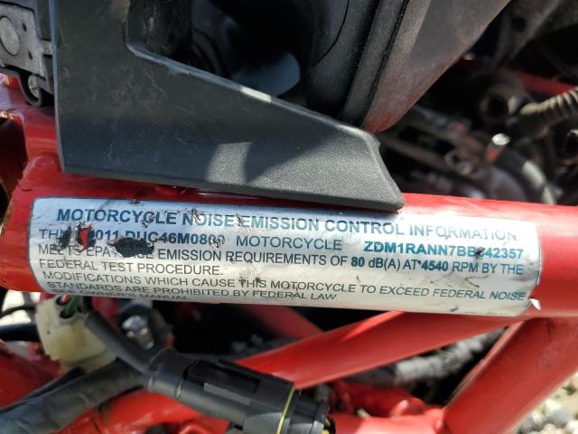 2011 DUCATI MONSTER 79 ZDM1RANN7BB042357