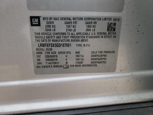 2016 BUICK ENVISION P - LRBFXFSX5GD187661