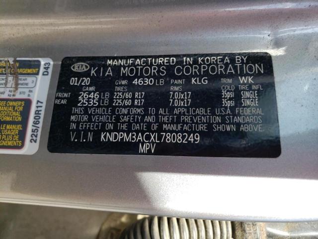 KNDPM3ACXL7808249 KIA Sportage Lx