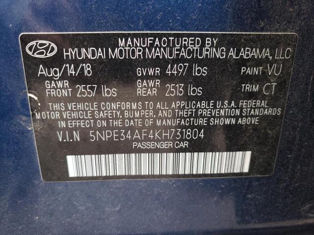 2019 HYUNDAI SONATA LIM - 5NPE34AF4KH731804