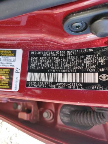2017 TOYOTA CAMRY 4D 2 - 4T1BF1FK7HU647839