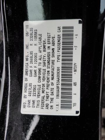2010 ACURA TL VIN: 19UUA9F53AA009391