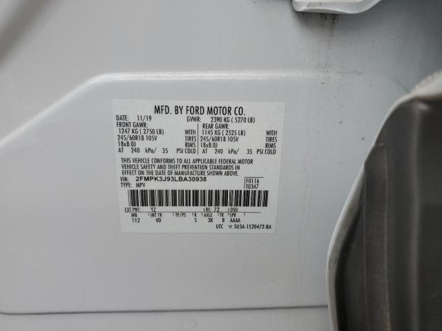 2020 FORD EDGE SEL - 2FMPK3J93LBA30938