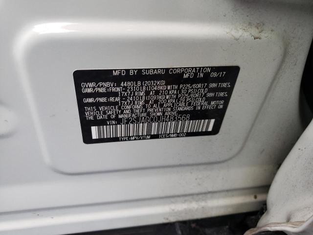 2018 SUBARU FORESTER 2 - JF2SJAGC0JH483568