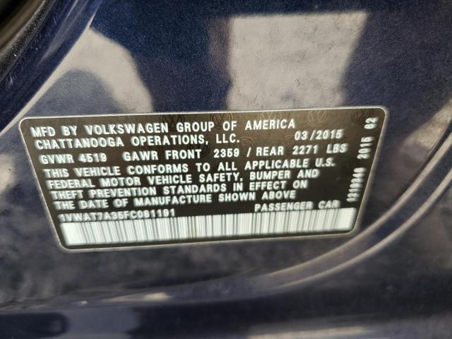 2015 VOLKSWAGEN PASSAT S - 1VWAT7A35FC081191