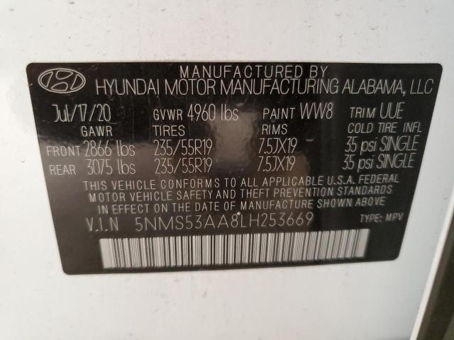 2020 HYUNDAI SANTA FE L - 5NMS53AA8LH253669
