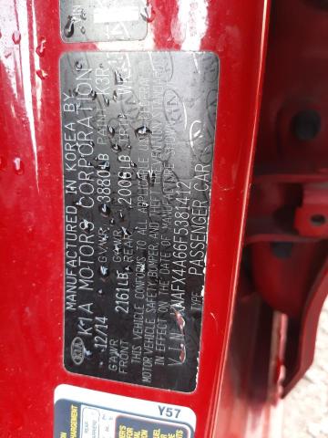 KNAFX4A66F5381412 KIA FORTE LX