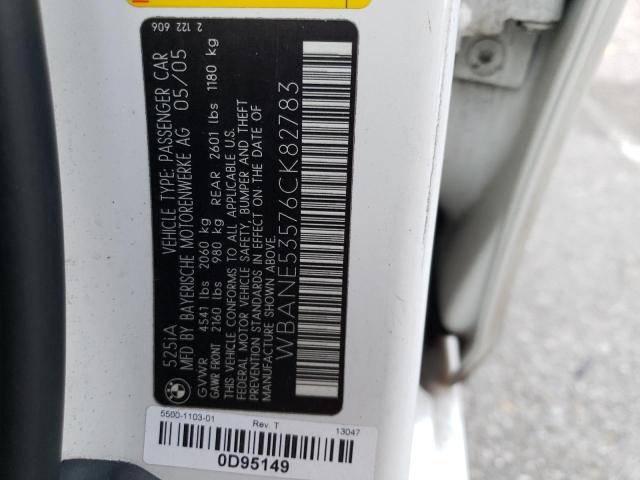 WBANE53576CK82783 BMW 525 I