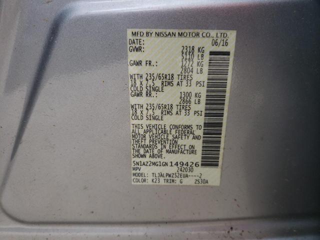 2016 NISSAN MURANO S - 5N1AZ2MG1GN149426