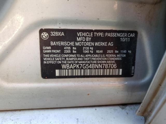 WBAPK7G54BNN78706 BMW 328 XI
