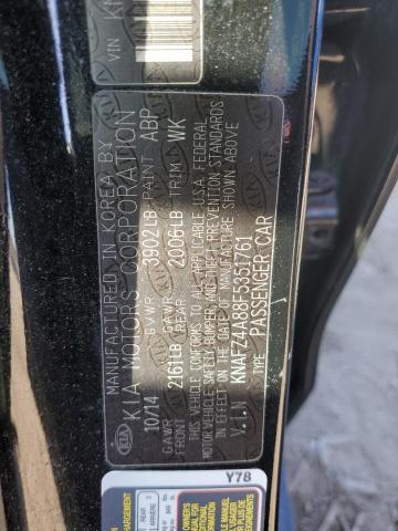 KNAFZ4A88F5351761 KIA FORTE EX