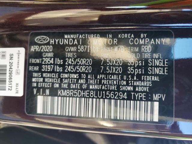 VIN KM8R5DHE8LU156294 2020 HYUNDAI PALISADE no.12