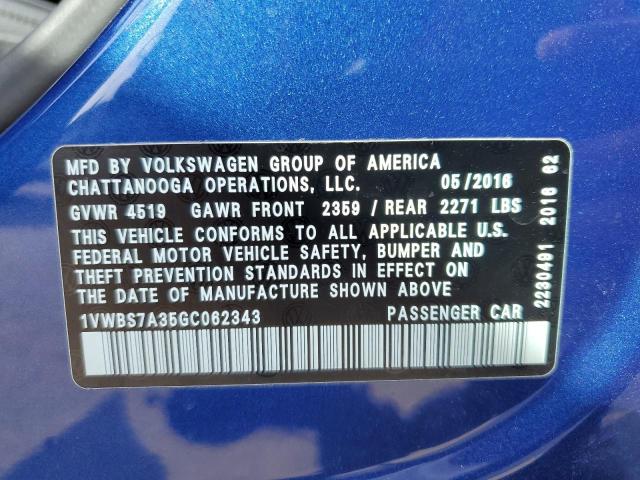 2016 VOLKSWAGEN PASSAT SE - 1VWBS7A35GC062343
