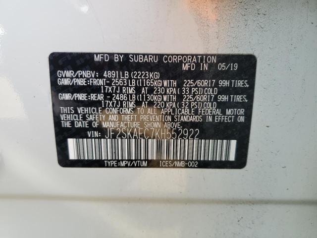 JF2SKAEC7KH552922 Subaru Forester
