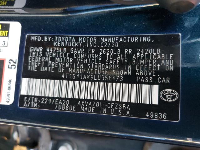 4T1G11AK9LU356473 Toyota Camry SE 10