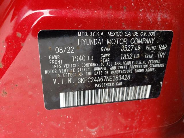 3KPC24A67NE183428 Hyundai ACCENT SE