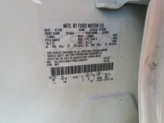 2LMDU88C78BJ36820 Lincoln MKX