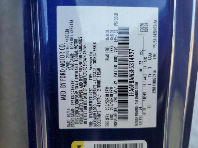 2015 FORD MUSTANG - 1FA6P8AM3F5314927
